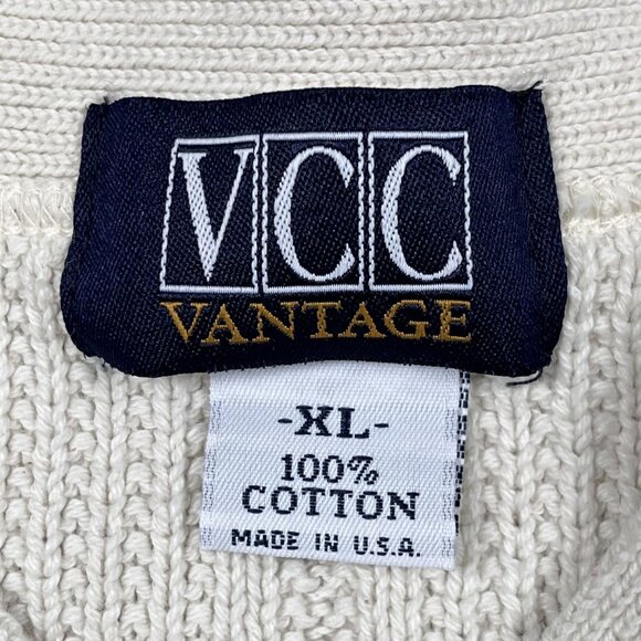 VTG VCC Vantage MultiMax Cinemax Henley Sweater Size XL - Made in the USA - Picture 3 of 7